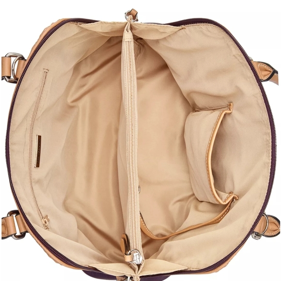 Giani Bernini Red/Tan Saffiano Domed Satchel NEW - Picture 2 of 8